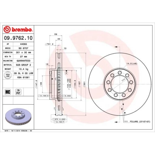 BREMBO Bremsscheibe PRIME LINE