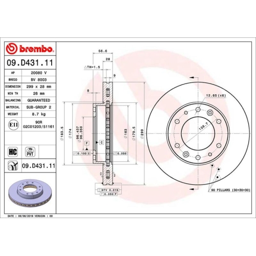 BREMBO Bremsscheibe PRIME LINE - UV Coated