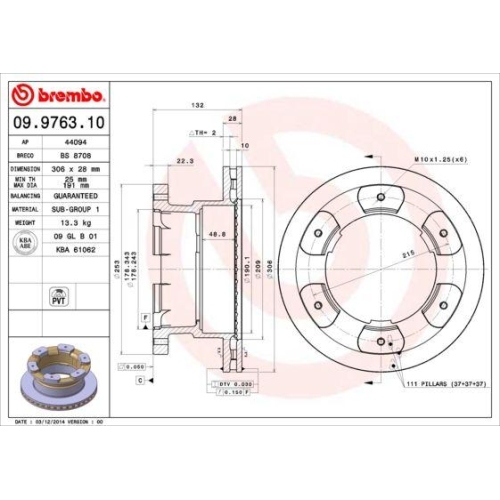 BREMBO Bremsscheibe PRIME LINE