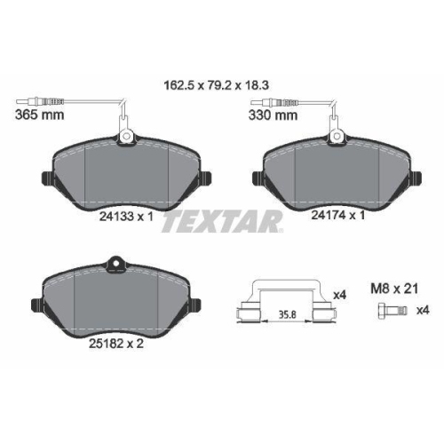 TEXTAR Bremsbelagsatz, Scheibenbremse Q+