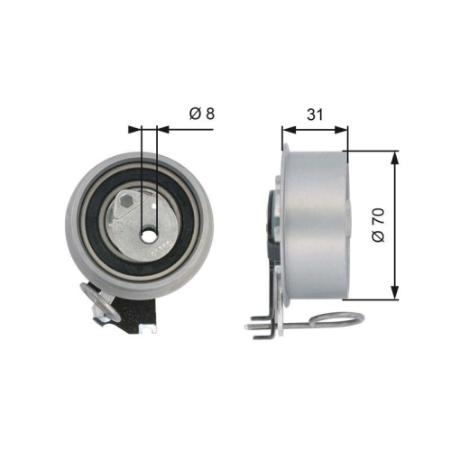 GATES Spannrolle, Zahnriemen PowerGrip™