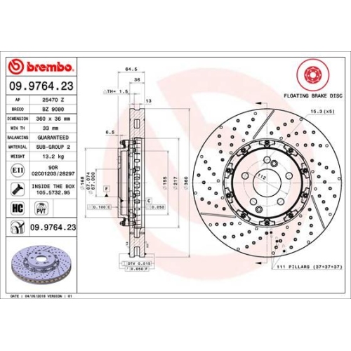 BREMBO Bremsscheibe PRIME LINE - Floating