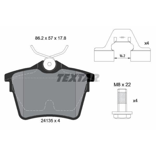 TEXTAR Bremsbelagsatz, Scheibenbremse