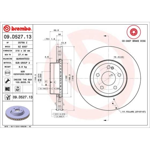 BREMBO Bremsscheibe PRIME LINE - Co-Cast