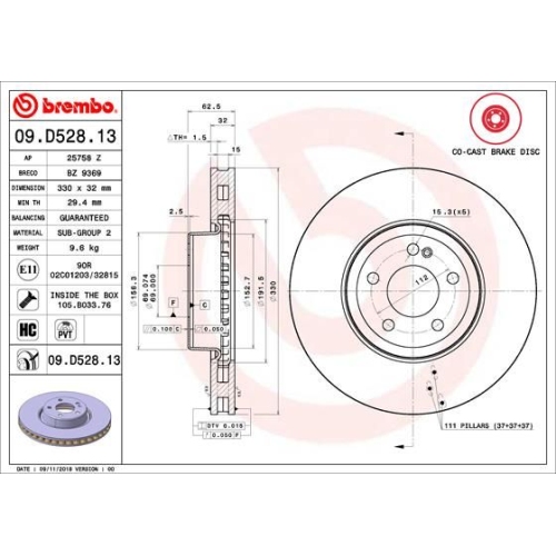 BREMBO Bremsscheibe PRIME LINE - Co-Cast