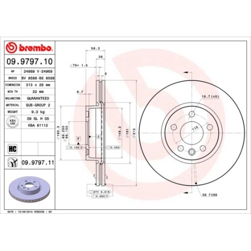 BREMBO Bremsscheibe PRIME LINE - UV Coated