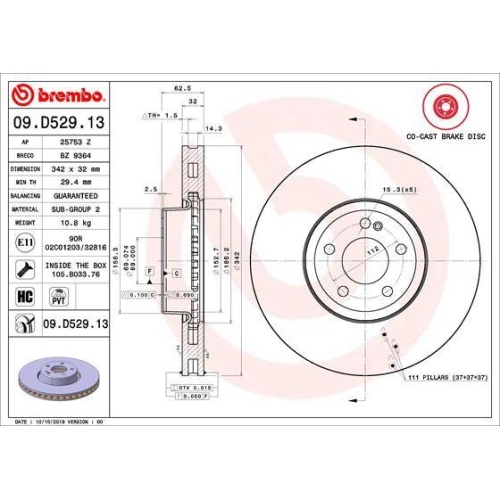 BREMBO Bremsscheibe PRIME LINE - Co-Cast