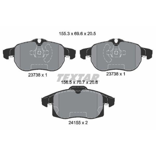 TEXTAR Bremsbelagsatz, Scheibenbremse Q+