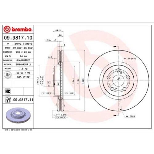 BREMBO Bremsscheibe PRIME LINE - UV Coated