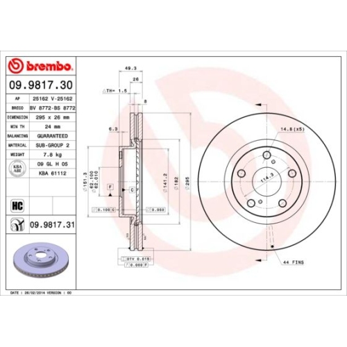 BREMBO Bremsscheibe PRIME LINE - UV Coated