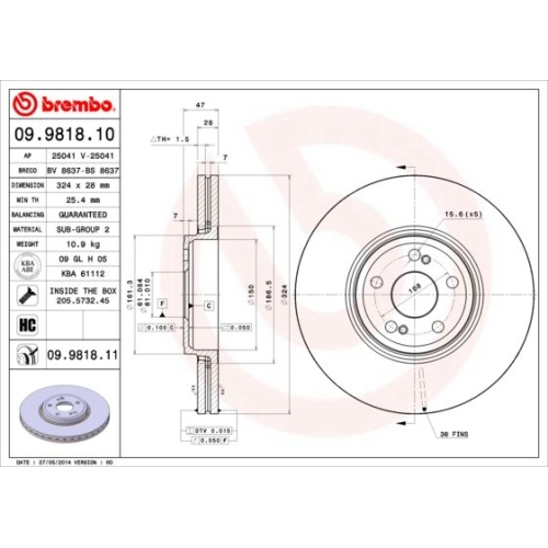 BREMBO Bremsscheibe PRIME LINE - UV Coated