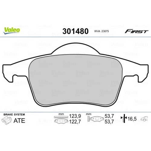 VALEO Bremsbelagsatz, Scheibenbremse FIRST