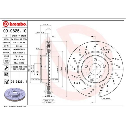 BREMBO Bremsscheibe PRIME LINE - UV Coated