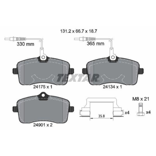 TEXTAR Bremsbelagsatz, Scheibenbremse Q+