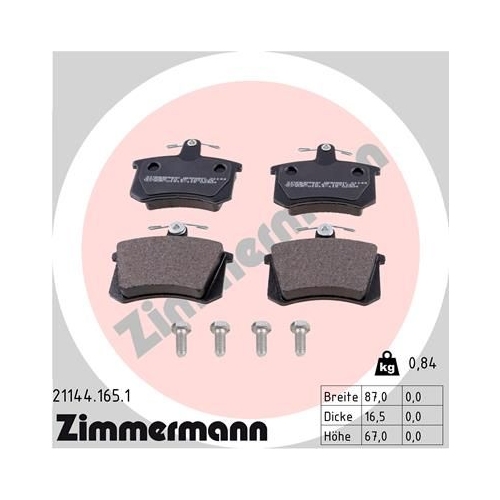 ZIMMERMANN Bremsbelagsatz, Scheibenbremse