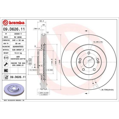 BREMBO Bremsscheibe PRIME LINE - UV Coated