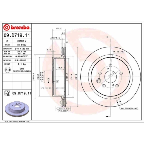 BREMBO Bremsscheibe PRIME LINE - UV Coated