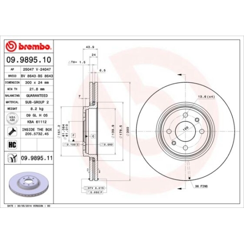 BREMBO Bremsscheibe PRIME LINE - UV Coated