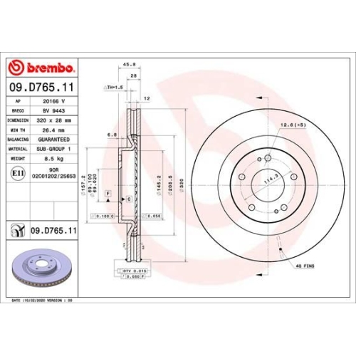 BREMBO Bremsscheibe PRIME LINE - UV Coated