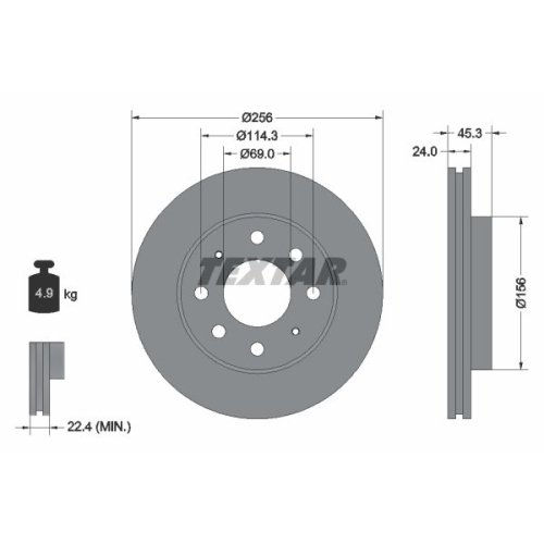 TEXTAR Bremsscheibe PRO