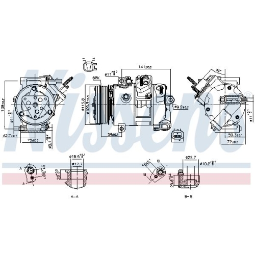 NISSENS Kompressor, Klimaanlage ** FIRST FIT **