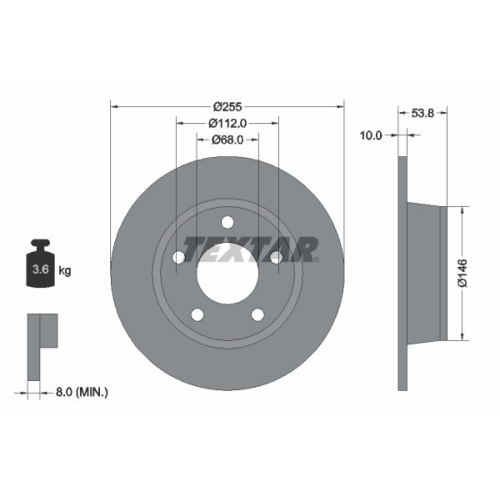 TEXTAR Bremsscheibe PRO