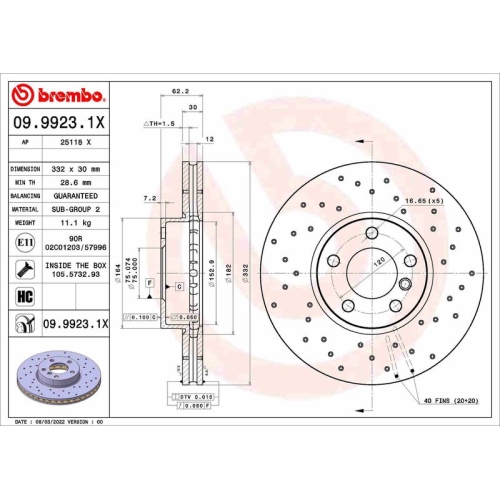 BREMBO Bremsscheibe XTRA LINE - Xtra