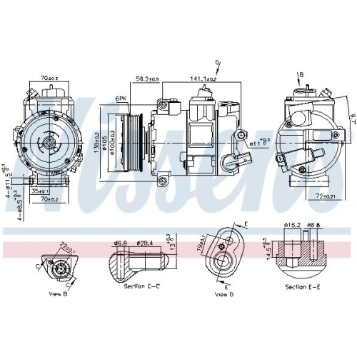 NISSENS Kompressor, Klimaanlage ** FIRST FIT **