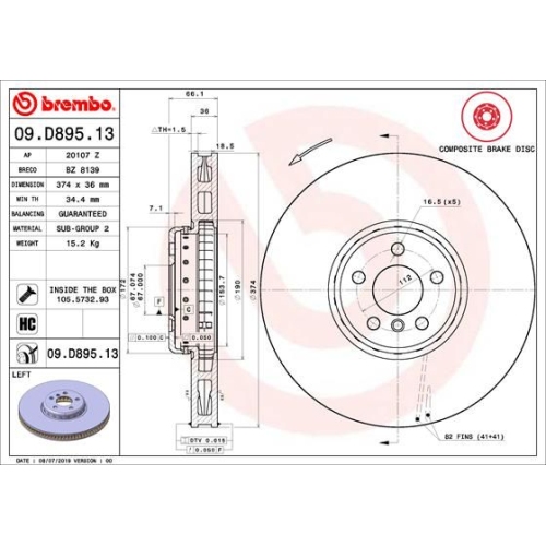 BREMBO Bremsscheibe PRIME LINE - Composite