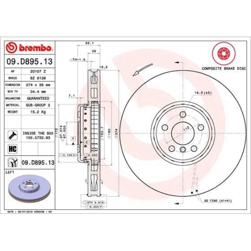 BREMBO Bremsscheibe PRIME LINE - Composite