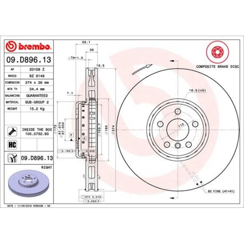 BREMBO Bremsscheibe PRIME LINE - Composite