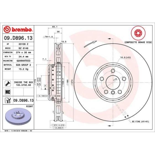 BREMBO Bremsscheibe PRIME LINE - Composite