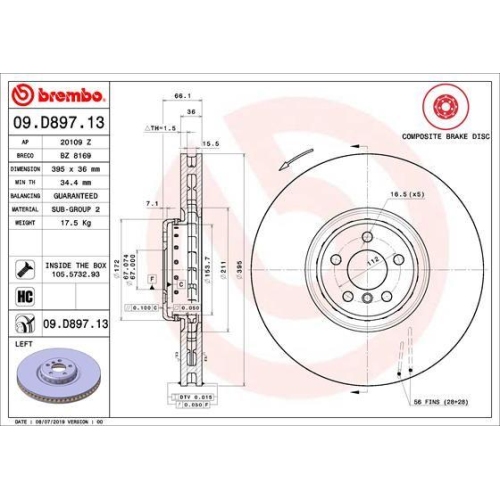 BREMBO Bremsscheibe PRIME LINE - Composite