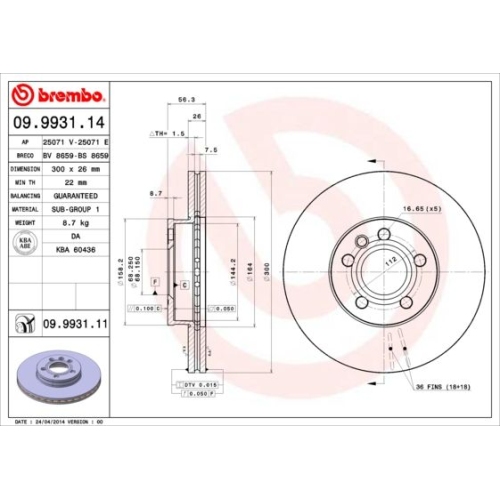 BREMBO Bremsscheibe PRIME LINE - UV Coated