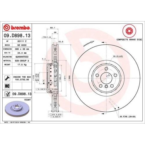 BREMBO Bremsscheibe PRIME LINE - Composite