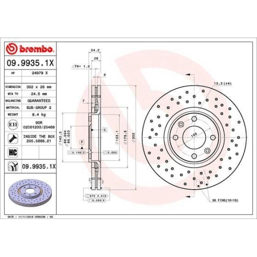 BREMBO Bremsscheibe XTRA LINE - Xtra