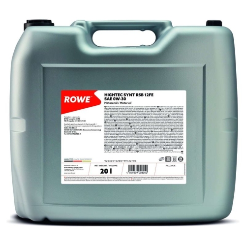 ROWE Motoröl HIGHTEC SYNT RSB 12FE SAE 0W-30 (20305)