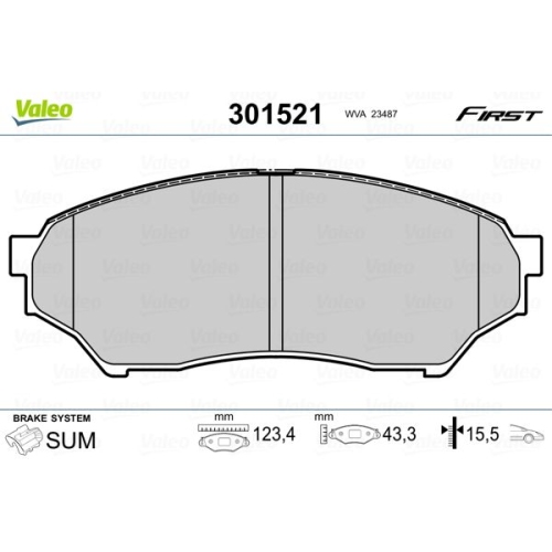 VALEO Bremsbelagsatz, Scheibenbremse FIRST