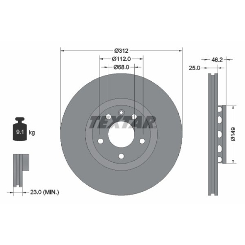 TEXTAR Bremsscheibe PRO+