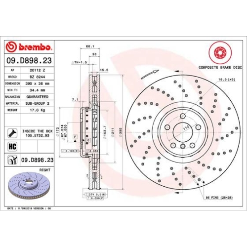 BREMBO Bremsscheibe PRIME LINE - Composite