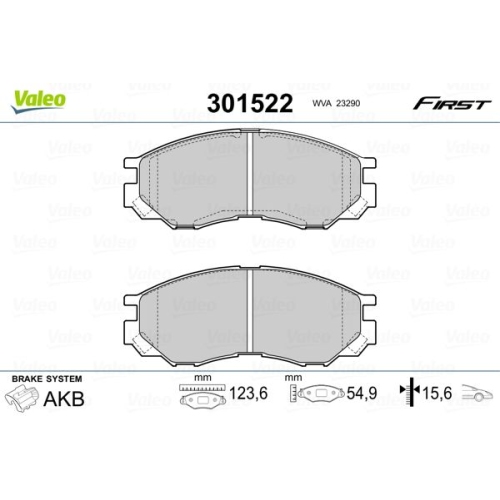 VALEO Bremsbelagsatz, Scheibenbremse FIRST