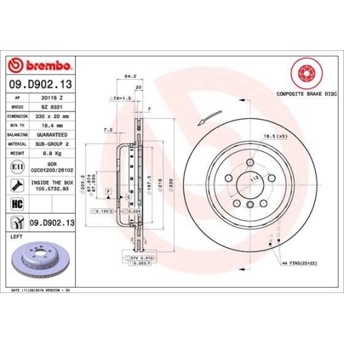 BREMBO Bremsscheibe PRIME LINE - Composite