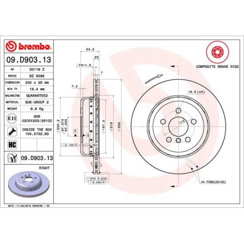 BREMBO Bremsscheibe PRIME LINE - Composite