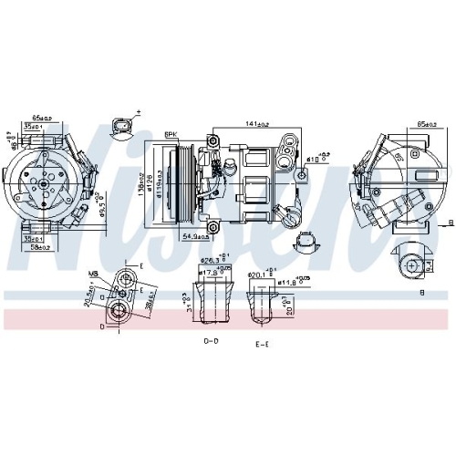 NISSENS Kompressor, Klimaanlage ** FIRST FIT **