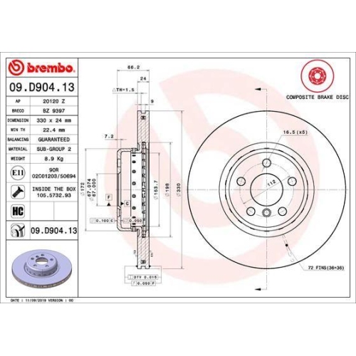 BREMBO Bremsscheibe PRIME LINE - Composite