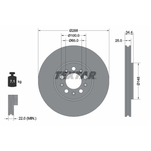 TEXTAR Bremsscheibe PRO+