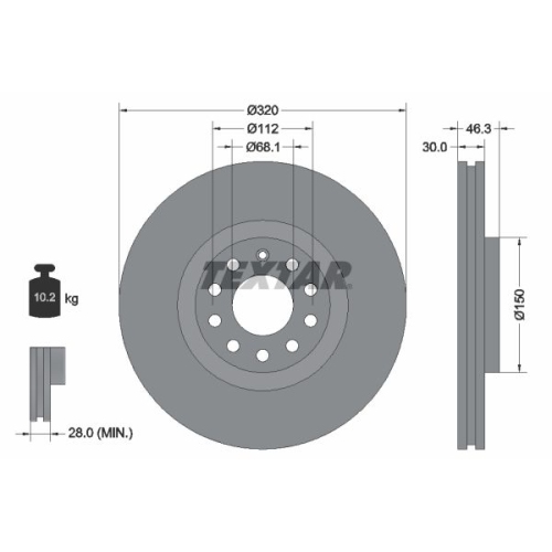 TEXTAR Bremsscheibe PRO+