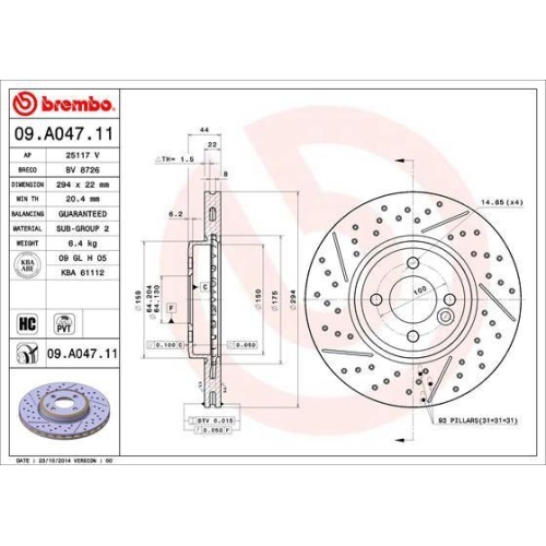 BREMBO Bremsscheibe PRIME LINE - UV Coated