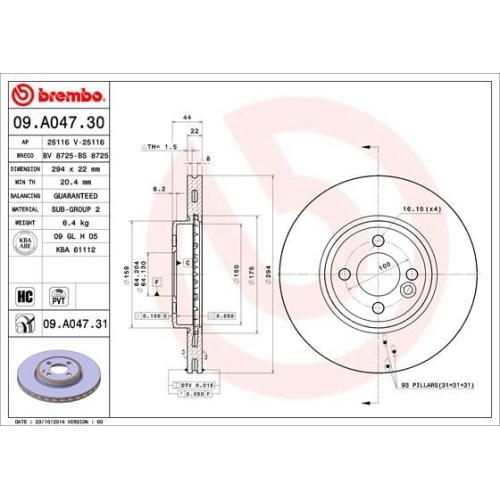 BREMBO Bremsscheibe PRIME LINE - UV Coated