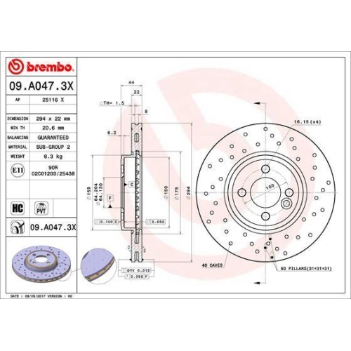 BREMBO Bremsscheibe XTRA LINE - Xtra